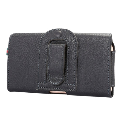 Universal Litchi Texture Vertical Flip Thwartwise PU Leather Case / Waist Bag with Back Splint & Card Slots & 15cm Lanyard for  iPhone 8 & 7  & 6s & 6, Galaxy SIV & SIII, Xiaomi Redmi 3 & 3X, Size: 14.3 x 7.5 x 1.5 cm(Black) - More iPhone Cases by buy2fix | Online Shopping UK | buy2fix