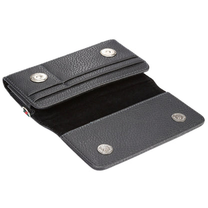 Universal Litchi Texture Vertical Flip Thwartwise PU Leather Case / Waist Bag with Back Splint & Card Slots & 15cm Lanyard for  iPhone 8 & 7  & 6s & 6, Galaxy SIV & SIII, Xiaomi Redmi 3 & 3X, Size: 14.3 x 7.5 x 1.5 cm(Black) - More iPhone Cases by buy2fix | Online Shopping UK | buy2fix