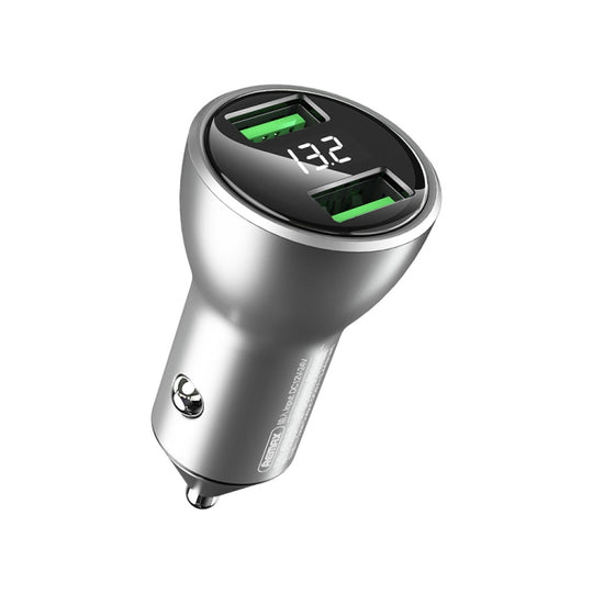 REMAX RCC106 Vitor Series 3.4A Chargeur de voiture à double interface USB avec affichage numérique (argent)