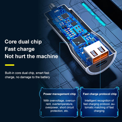 WK WP-C30 20W QC3.0 USB + PD UB-C / Type-C Interface Flash Series Car Fast Charger(Silver) by WK