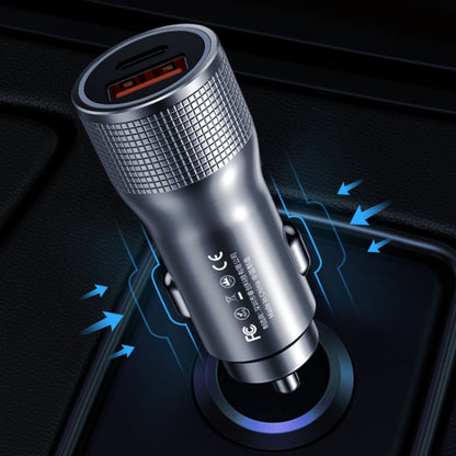 WK WP-C30 20W QC3.0 USB + PD UB-C / Type-C Interface Flash Series Car Fast Charger(Silver) by WK