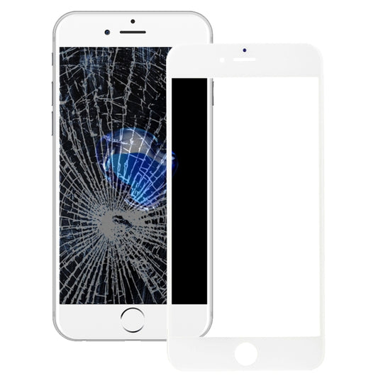 Lentille extérieure en verre de l'écran avant avec cadre de lunette d'écran LCD avant et adhésif OCA optiquement transparent pour iPhone 7 (blanc)