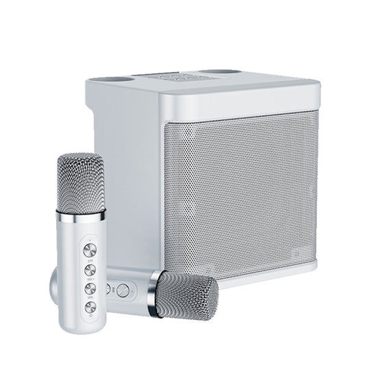 Microphone sans fil haut-parleur karaoké Bluetooth YS-203 (argent)