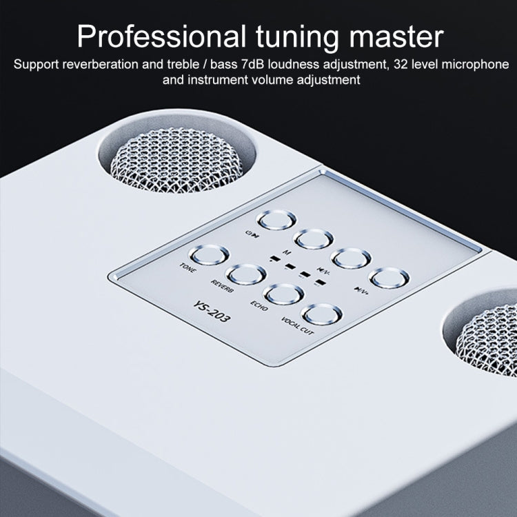 YS-203 Bluetooth Karaoke Speaker Wireless Microphone(Silver) - Microphone by buy2fix | Online Shopping UK | buy2fix