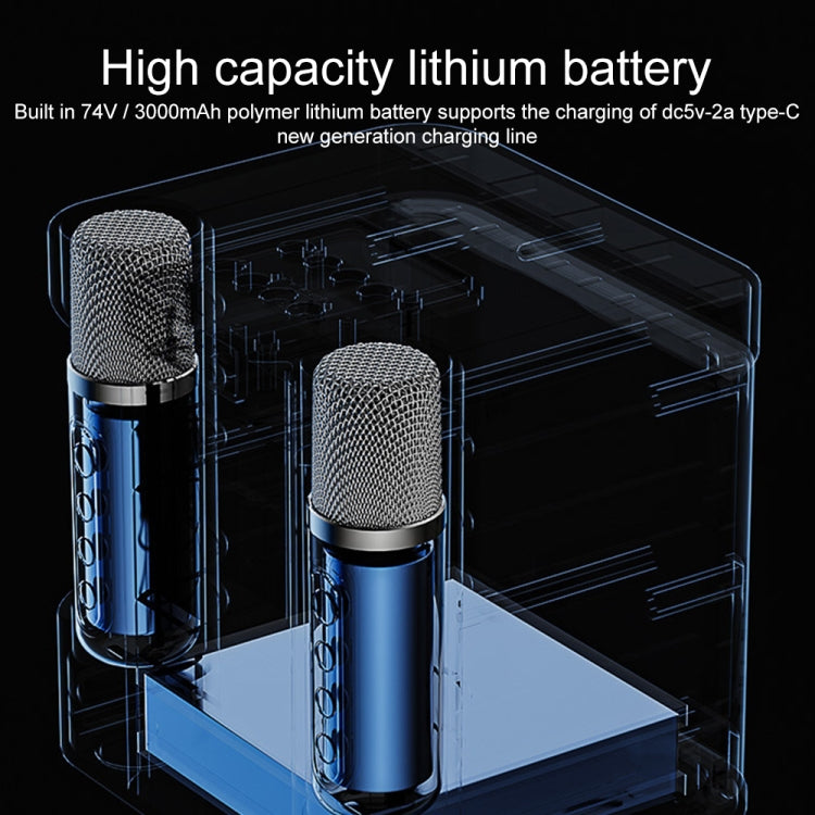 YS-203 Bluetooth Karaoke Speaker Wireless Microphone(Silver) - Microphone by buy2fix | Online Shopping UK | buy2fix