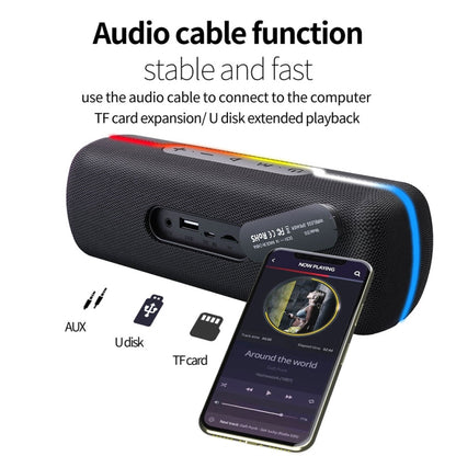 ZEALOT S55 Portable Stereo Bluetooth Speaker with Built-in Mic, Support Hands-Free Call & TF Card & AUX (Lake Blue) - Desktop Speaker by ZEALOT | Online Shopping UK | buy2fix