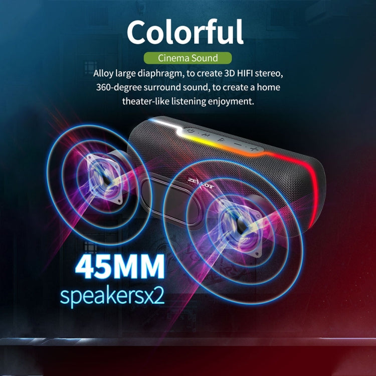 ZEALOT S55 Portable Stereo Bluetooth Speaker with Built-in Mic, Support Hands-Free Call & TF Card & AUX (Lake Blue) - Desktop Speaker by ZEALOT | Online Shopping UK | buy2fix