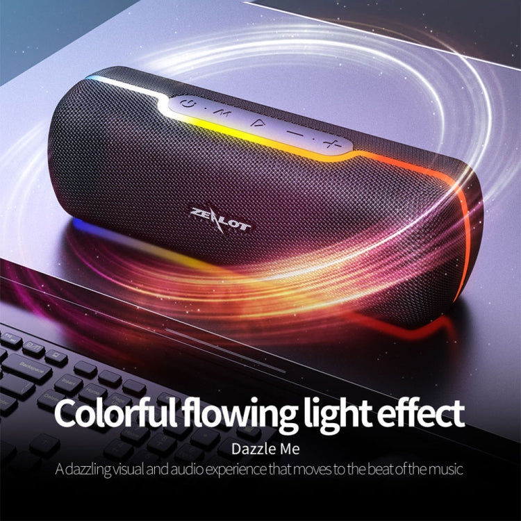 ZEALOT S55 Portable Stereo Bluetooth Speaker with Built-in Mic, Support Hands-Free Call & TF Card & AUX (Lake Blue) - Desktop Speaker by ZEALOT | Online Shopping UK | buy2fix