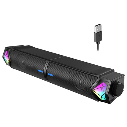 L1 Outdoor Portable RGB Light USB Bluetooth Wireless Speaker with Mic(Black) by buy2fix