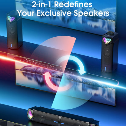 L1 Outdoor Portable RGB Light USB Bluetooth Wireless Speaker with Mic(Black) by buy2fix