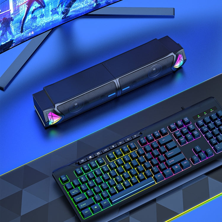 L1 Outdoor Portable RGB Light USB Bluetooth Wireless Speaker with Mic(Black) by buy2fix