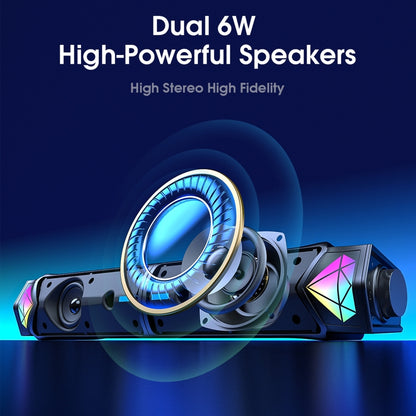 L1 Outdoor Portable RGB Light USB Bluetooth Wireless Speaker with Mic(Black) by buy2fix