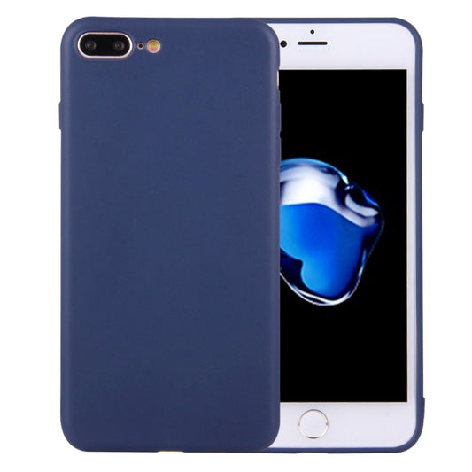 For iPhone 8 Plus & 7 Plus   Solid Color TPU Protective Case Without Round Hole(Dark Blue) - More iPhone Cases by buy2fix | Online Shopping UK | buy2fix