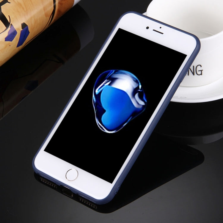 For iPhone 8 Plus & 7 Plus   Solid Color TPU Protective Case Without Round Hole(Dark Blue) - More iPhone Cases by buy2fix | Online Shopping UK | buy2fix