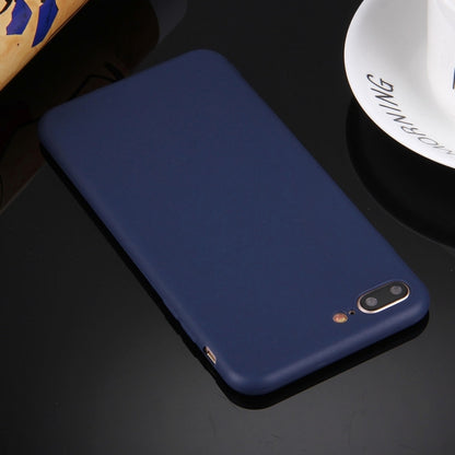 For iPhone 8 Plus & 7 Plus   Solid Color TPU Protective Case Without Round Hole(Dark Blue) - More iPhone Cases by buy2fix | Online Shopping UK | buy2fix
