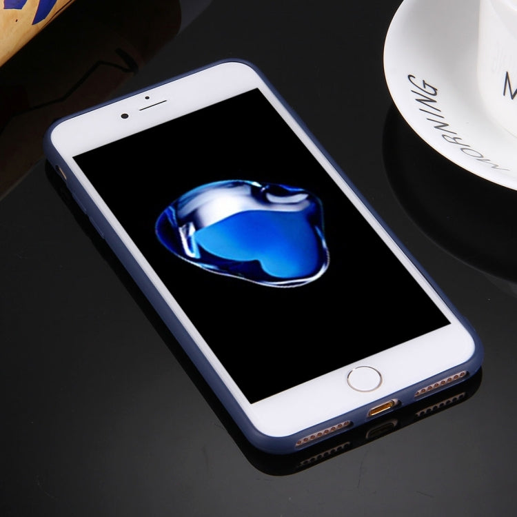 For iPhone 8 Plus & 7 Plus   Solid Color TPU Protective Case Without Round Hole(Dark Blue) - More iPhone Cases by buy2fix | Online Shopping UK | buy2fix