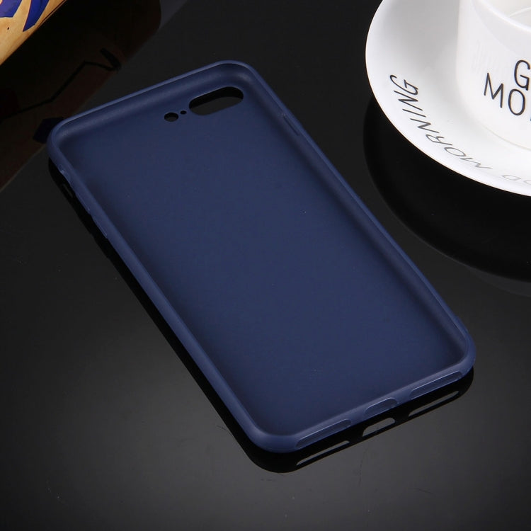 For iPhone 8 Plus & 7 Plus   Solid Color TPU Protective Case Without Round Hole(Dark Blue) - More iPhone Cases by buy2fix | Online Shopping UK | buy2fix