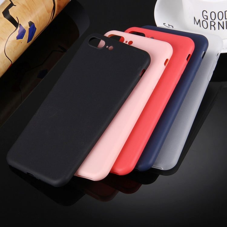 For iPhone 8 Plus & 7 Plus   Solid Color TPU Protective Case Without Round Hole(Dark Blue) - More iPhone Cases by buy2fix | Online Shopping UK | buy2fix