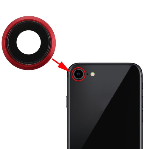 Rückseitige Kamerablende mit Objektivabdeckung für iPhone 8 (rot)