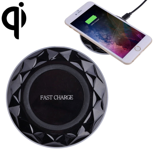 Chargeur sans fil à charge rapide standard Diamond Qi d'entrée DC5V, longueur du câble: 1 m (noir)