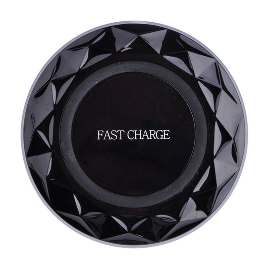 DC5V Input Diamond Qi Standard Fast Charging Wireless Charger, Cable Length: 1m(Black) - Wireless Charger by buy2fix | Online Shopping UK | buy2fix