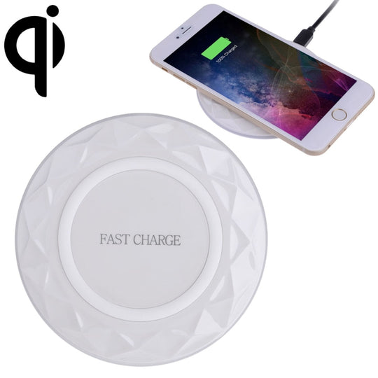Chargeur sans fil à charge rapide standard Diamond Qi d'entrée DC5V, longueur du câble: 1 m (blanc)