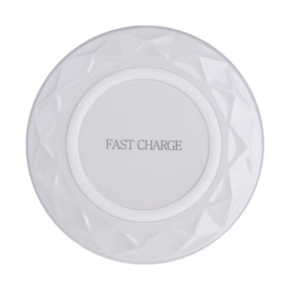 DC5V Input Diamond Qi Standard Fast Charging Wireless Charger, Cable Length: 1m(White) - Wireless Charger by buy2fix | Online Shopping UK | buy2fix