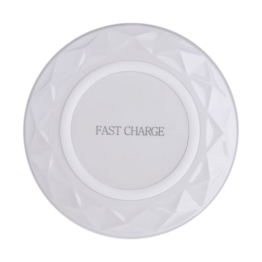 DC5V Input Diamond Qi Standard Fast Charging Wireless Charger, Cable Length: 1m(White) - Wireless Charger by buy2fix | Online Shopping UK | buy2fix