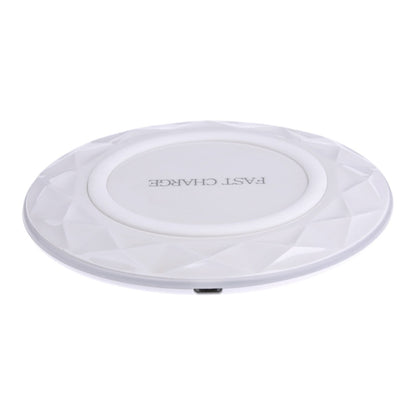 DC5V Input Diamond Qi Standard Fast Charging Wireless Charger, Cable Length: 1m(White) - Wireless Charger by buy2fix | Online Shopping UK | buy2fix