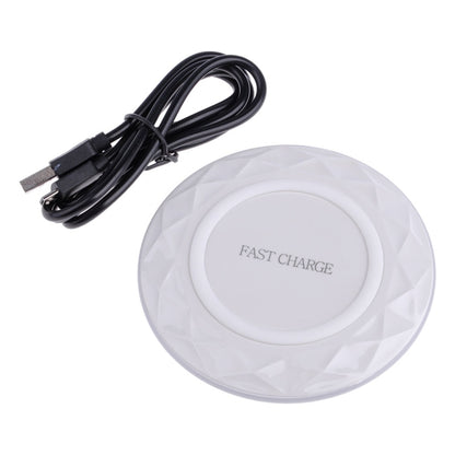 DC5V Input Diamond Qi Standard Fast Charging Wireless Charger, Cable Length: 1m(White) - Wireless Charger by buy2fix | Online Shopping UK | buy2fix