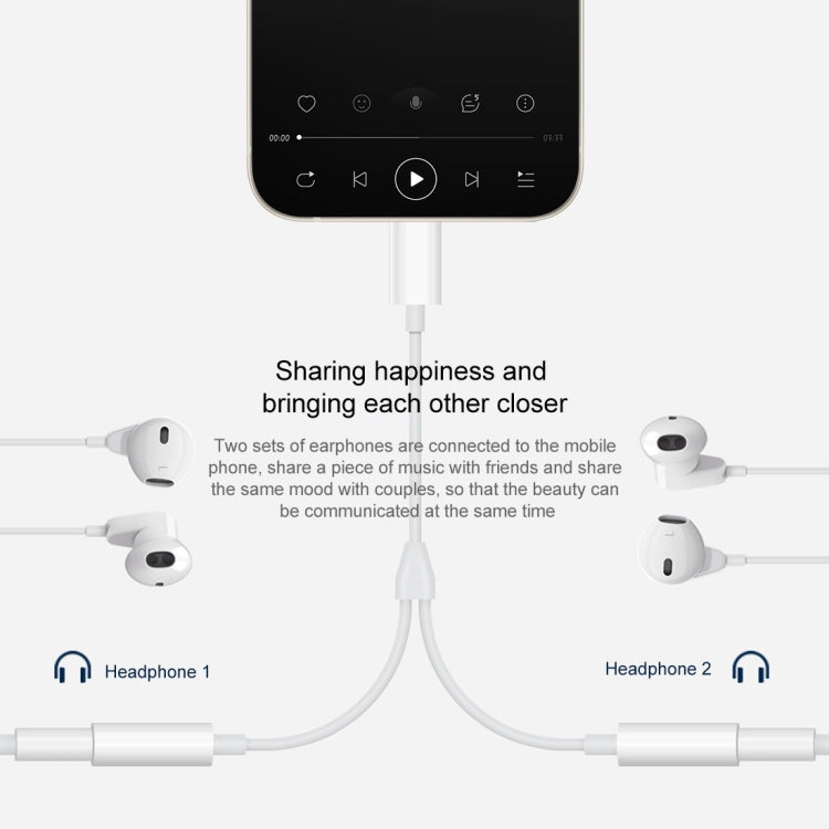 MH027 16cm 2 in 1 Dual 3.5mm Female to 8 Pin Male Audio Adapter by buy2fix