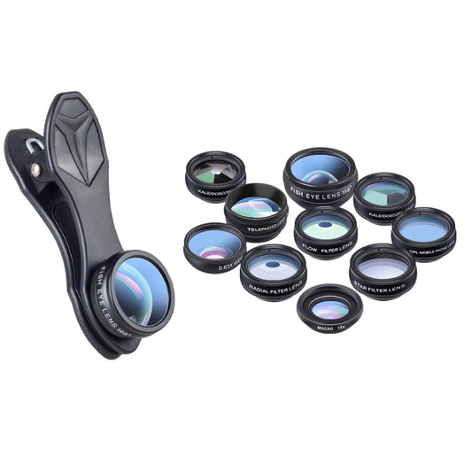 APEXEL APL-DG10 Macro Wide-angle Fisheye Telephoto CPL Flow Filter Radial Filter Star Filter Kaleidoscope 3 & 6 Lens Kit, For iPhone, Samsung, Huawei, Xiaomi, HTC and Other Smartphones, Ultra-thin Digital Camera - Combination Lens by APEXEL | Online Shopping UK | buy2fix