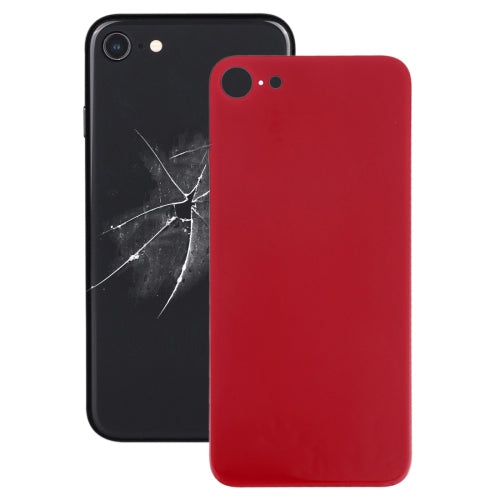 Couvercle de batterie arrière en verre à grand trou de caméra de remplacement facile avec adhésif pour iPhone 8 (rouge)
