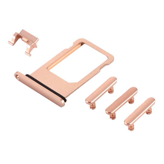 Plateau de carte + touche de contrôle du volume + bouton d'alimentation + touche de vibrateur pour interrupteur muet pour iPhone 8 (or)