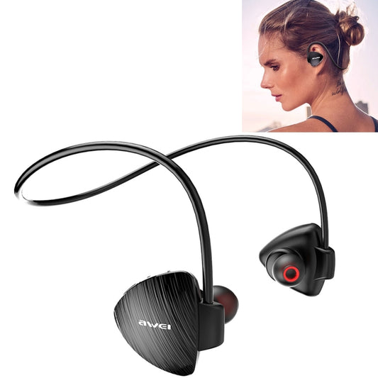 A847BL Outdoor Sports IPX4 Waterproof Anti-sweat Fashion After Hanging Design Stereo Bluetooth Earphone(Black) - Bluetooth Earphone by buy2fix | Online Shopping UK | buy2fix