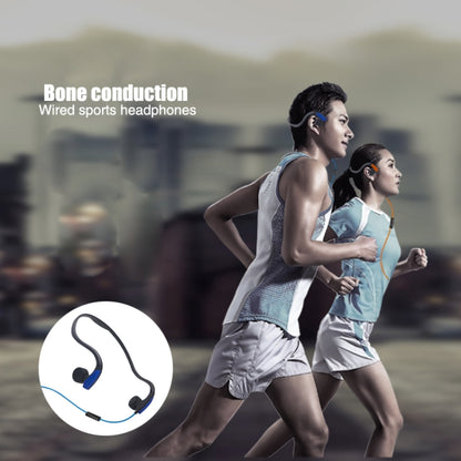 Rear Hanging Wire-Controlled Bone Conduction Outdoor Sports Headphone(Blue) - Sport Earphone by buy2fix | Online Shopping UK | buy2fix