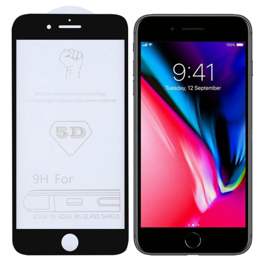 9H 5D Full Glue Full Screen Tempered Glass Film for iPhone 8 / 7 - iPhone 8 & 7 Tempered Glass by buy2fix | Online Shopping UK | buy2fix