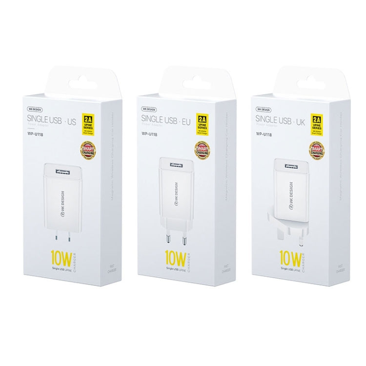 WK WP-U118 10W Single USB Port Travel Charger Power Adapter, US Plug - USB Charger by WK | Online Shopping UK | buy2fix