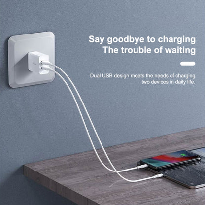 WK WP-U119 10W Dual USB Ports Travel Charger Power Adapter, US Plug - USB Charger by WK | Online Shopping UK | buy2fix