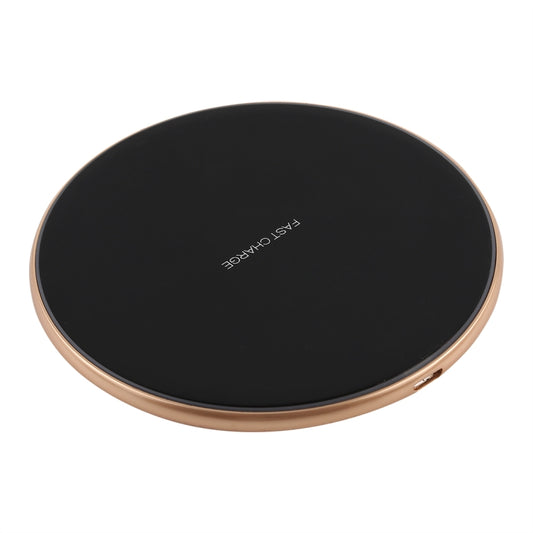 A-1 Round Shape Intelligent Qi Standard Wireless Charger, Support Fast Charging(Black+Gold) - Wireless Charger by buy2fix | Online Shopping UK | buy2fix