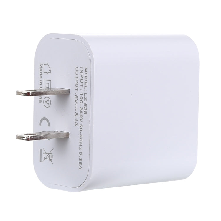 3.1A 3 USB Ports Quick Charger Travel Charger, US Plug(White) - USB Charger by buy2fix | Online Shopping UK | buy2fix