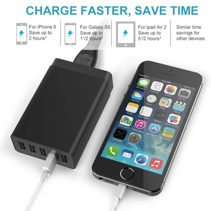XBX09 40W 5V 8A 5 USB Ports Quick Charger Travel Charger, UK Plug(Black) - Multifunction Charger by buy2fix | Online Shopping UK | buy2fix