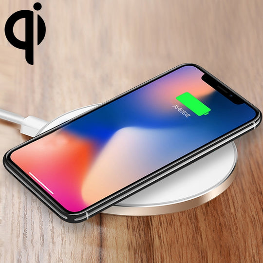 Tapis de chargeur Qi à charge rapide sans fil en alliage d'aluminium ultra-mince GY-68 (or)
