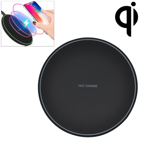Chargeur sans fil ultra-fin 10 W à charge rapide KD-1 pour téléphones Android et iPhone (noir)