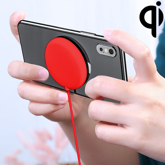 10W Portable Suction Cup Mobile Phone Fast Charging Wireless Charger, Length: 1.5m(Red) - Wireless Charger by buy2fix | Online Shopping UK | buy2fix