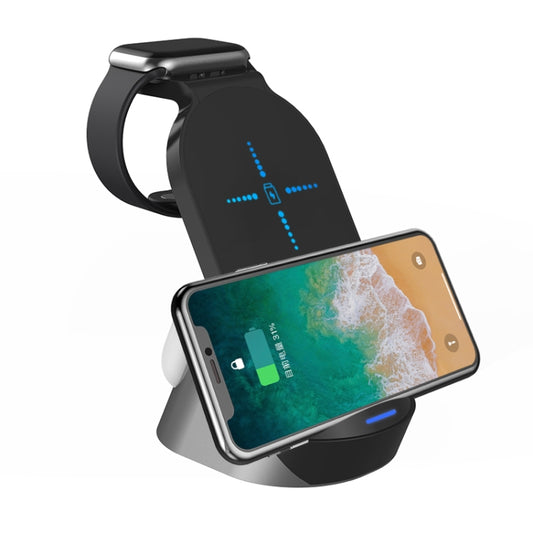 H18 3 in 1 Quick Wireless Charger for iPhone, Apple Watch, AirPods and other Android Smart Phones(Black) - Wireless Charger by buy2fix | Online Shopping UK | buy2fix