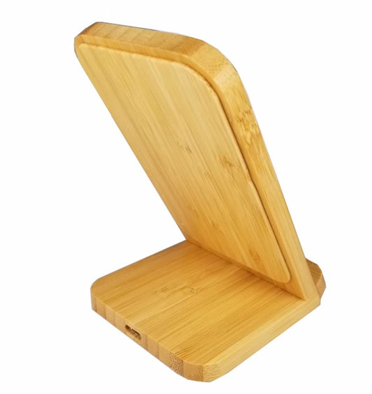Vertical Bamboo Wireless Charger for QI Phone - Wireless Charger by buy2fix | Online Shopping UK | buy2fix