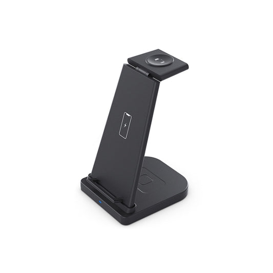 HQ-UD21 3 in 1 Folding Mobile Phone Watch Multi-Function Charging Stand Wireless Charger for iPhones & Apple Watch & Airpods (Black) - Wireless Charger by buy2fix | Online Shopping UK | buy2fix