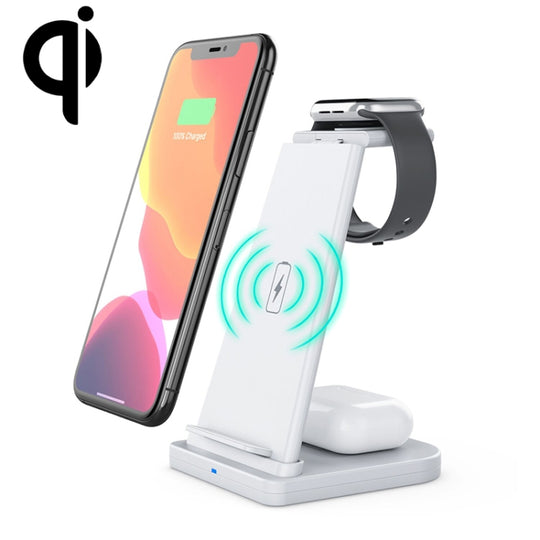 HQ-UD21 3-in-1-Handyuhr, zusammenklappbar, Multifunktions-Ladestation, kabelloses Ladegerät für iPhones, Apple Watch und Airpods (weiß)