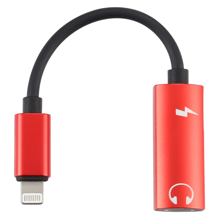 2 in 1 8 Pin Male to Dual 8 Pin Female Charging and Listening to Music Audio Earphone Adapter, Compatible with All IOS Systems(Red) by buy2fix